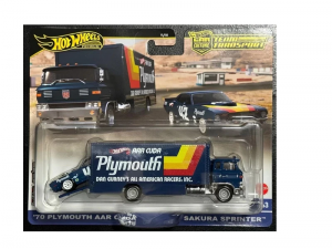 Hot Wheels Premium Car Culture Team Transport '70 Plymouth Aar Cuda/Sakura Sprinter #63