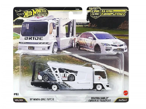 Hot Wheels Premium Car Culture Transport '07 Honda Civic Type R/Kousoku Hauler Camion De Transport