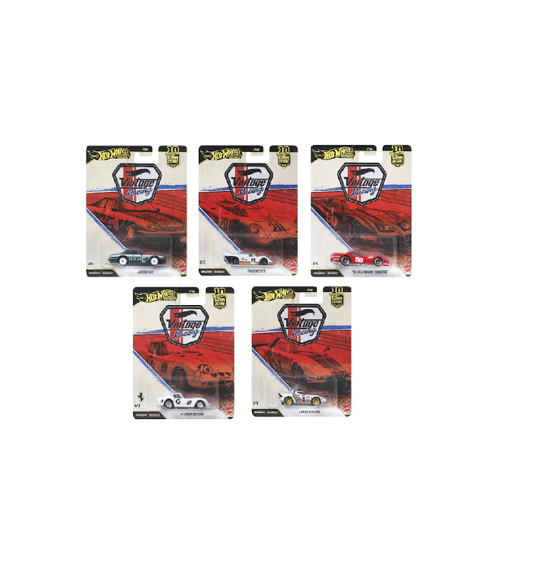 Hot Wheels Premium Car Culture Vintage Racing 5'li Set