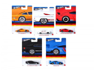 Hot Wheels Silver 2023 Porsche 5'li Set