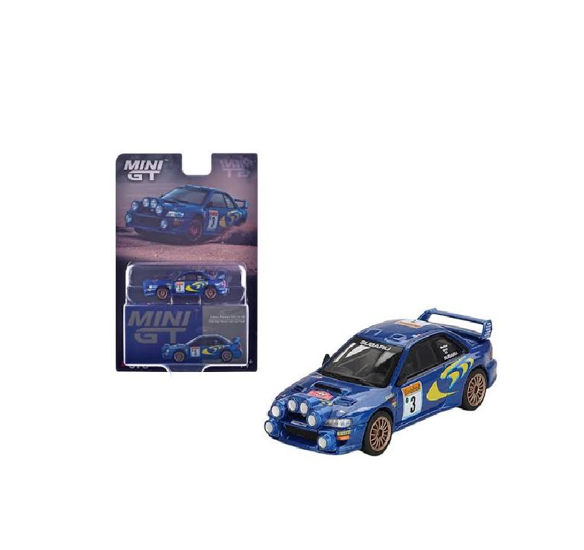 MINI GT 1:64 – Subaru Impreza WRC98 #3 (1998 Rally Monte-Carlo 3rd Place / Blister Pack)
