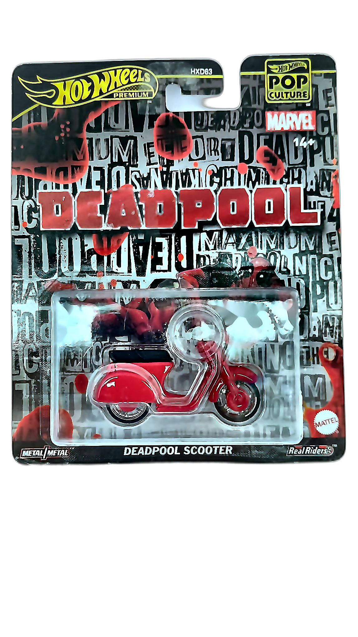 Hot Wheels Premium Pop Culture Marvel Deadpool — Deadpool Scooter (HXD63)