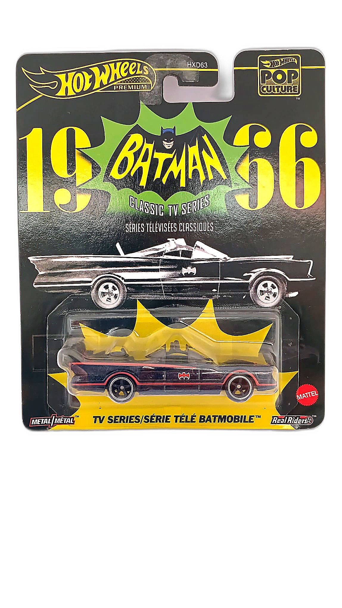 Hot Wheels Premium — TV Series Batmobile (Pop Culture / Batman Classic TV Series, HXD63)