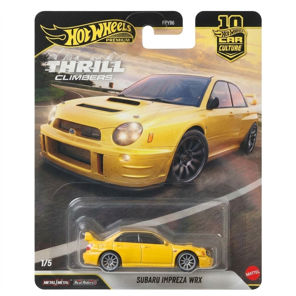 Hot Wheels Premium — Subaru Impreza WRX (Car Culture / Thrill Climbers 1/5, Ürün Kodu: FPY86)