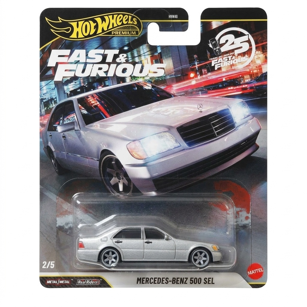 Hot Wheels Premium — Mercedes-Benz 500 SEL (Fast & Furious Premium Serisi 2/5, Ürün Kodu: HNW46)